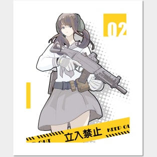 girl with gun Posters and Art
